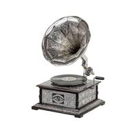Antique Vintage Replica Gramophone Phonograph 78-RPM | Wooden & Brass | Decorative Showpiece with One Demo Disc & Five Needles 4wp