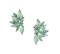 Antique Vintage Retro Art Deco Style Sea Foam Mint Green Tiffan Aqua Blue Opal Marquis Pear Rhinestone Bridal Bridesmaid Wedding Prom Cluster Earrings