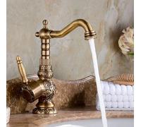Antique Vintage Rose Gold Kitchen Faucet, Rotatable Hot Cold Mixer, Sculpted Basin Tap, Brushed Brass, Elegant Design for Modern Home Decor