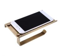 Antique Vintage Toilet Paper Holder Wall Mounted Brass Roll Paper Holder Kitchen Bathroom Paper Towel Holder Paper Hook With Phone Storage Shelf(Bronze)
