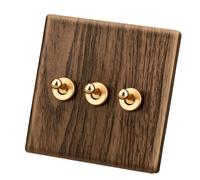 Antique Wall Lamp Toggle Switches with Brass Lever LED Dimmer Toggle Switches Board Plastics Wall Mount Panel Enduring LED Dimmer Board
