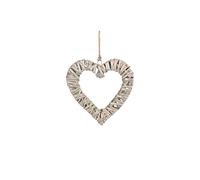 Antique Wash Willow Flat Open Hanging Heart Wreath - Small