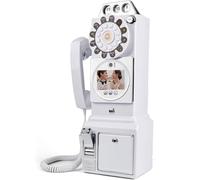 Antique Wedding Guest Message Book Phone Message Recording Vintage Audio Video Guest Book Vintage Message Book,64GB Storage,1080P HD Recording,3.5 Inch Touch Screen White