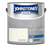 Antique White Johnstone’s Wall & Ceiling Matt Paint 2.5L - Smooth Matt Finish, Excellent Coverage, Quick Dry, Low Odour Interior Paint for Walls & Ceilings