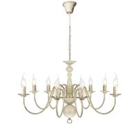 Antique White Metal Chandelier 8 x E14 Bulbs UK HOT