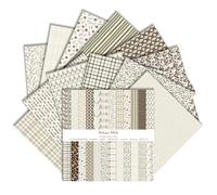 Antique White Scrapbook Paper 24 Sheets 12x12 Inch Double Sided 160gsm Vintage Boho Patterns Decoupage Papers for Journaling Card Making DIY Crafts Photo Decor (White, 30,5 x 30,5 cm)