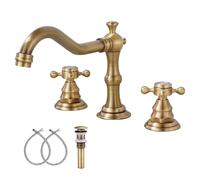 Antique Widespread Bathroom Faucet - 3 Hole Sink Handle with Drain Assembly for Kitchen & Bathroom - Ele Design, Easy Installat, Quali