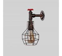 Antique Wire Cage Wall Sconce Water Pipes Wall Lighting Fixture Iron Metal Wall Mounted Lights for Hallway Living Room(Bronze)