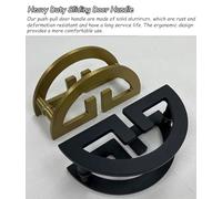 Antique Yellow Half Moon Glass Door Handle Double Sided Hardware 40 x 33.5 cm (Black 20X16.5cm/7.9)