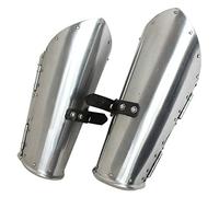 ANTIQUECOLLECTION Cavalier Hinged Medieval Knightly Armor 16g Mild Steel Functional Bracers, Silver, Medium