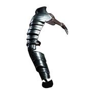 ANTIQUECOLLECTION Medieval Single Pauldron Spartacus Cosplay Metal Sleeve Shoulder Arm Armor Gladiator LARP Silver, Silver, M