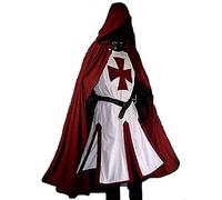 ANTIQUECOLLECTION Medieval Templar Knight Crusader Surcoat & Cloak Reenactment LARP White, Red