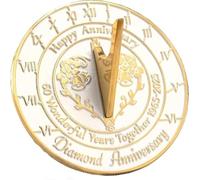 ANTIQUEMEDIEVAL 60th Diamond Anniversary Sundial 2025 Gift For Couple