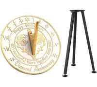 ANTIQUEMEDIEVAL 60th Diamond Wedding Sundial with Stand 2025 Gift 10"