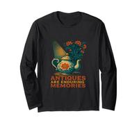 Antiques are Enduring Memories - Vintage Floral Pottery Long Sleeve T-Shirt