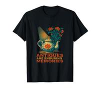 Antiques are Enduring Memories - Vintage Floral Pottery T-Shirt