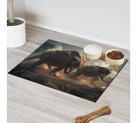 Antiquity Animal Dinosaur Pet Feeding Mat for Cat Dog Water Bowl Food Mats Pet Feeding Mats Absorbent Nti-Slip Contain Spills Protects Floors Placemat 43.1 x 76.2 cm