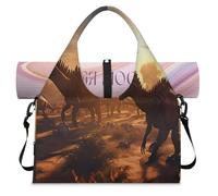 Antiquity Forest Animal Dinosaur Sports Duffle Bag with Shoe Compartment Weekend Overnight Bags Tote Cabin Luggage Bag for Gym Yoga Travel