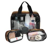Antiquity Forest Animal Dinosaur Travel Makeup Bag for Women Men, Translucent Cosmetic Bags 3 Pcs Large Shower Wash Pouch Toiletry Cosmetic Toiletries Organizer