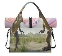 Antiquity Tyrannosaurus Rex Dinosaur Sports Duffle Bag with Shoe Compartment Weekend Overnight Bags Tote Cabin Luggage Bag for Gym Yoga Travel