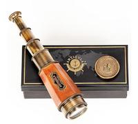 Antiqula Vintage Ship 20 Inches Hexagonal Taper Brass Telescope Powerful 20X Clear Vision Lens For Marine Sailor - Easy To Use, Trekking “Coronation Of Elizabeth Ii” Maritime Designer Nautical Replica