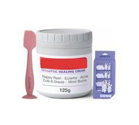 Antiseptic Cream 125g with Silicone Applicator & Travel Wipes - Baby Skincare Products for Nappy Rash, Baby Eczema, Sore Bottom, Bum Bum Cream, Healing Ointment, Barrier for Adults - Innofiy