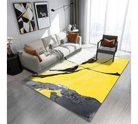 AntiSlip Geometric Outdoor Rug 140x200CM Stylish Yellow Carpet for Bathroom & Living Room Decor Durable Easy to Clean Modern Runner for Home Use