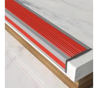 AntiSlip Stair Edge Trim SelfAdhesive PVC Angle Profile NonSlip & FireResistant Stair Treads Red (5 * 2.5cm * 10m) Durable Safety Solution for Steps