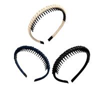 AntiSlip Teeth Grip Hairband 3PCS Adjustable Comfort Workout Yoga Face Cleansing Hair Accessories for Women Daily Use Hair Management Band