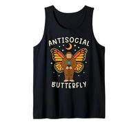 Antisocial Butterfly Bigfoot Funny Introvert Humor Sasquatch Tank Top