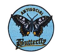 Antisocial Butterfly Patch | Iron On Applique, Animal Badge, Moth Embroidery, Forest Design - Finally Home