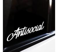 Antisocial Car Sticker, Vinyl Decal Sticker, Car Window Bumper Sticker, JDM, Funny Motorhome Caravan Sticker (150mm x 40mm (LxH))