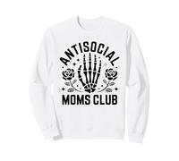 Antisocial Moms Club Skeleton Hand Rose Introvert Mama Sweatshirt