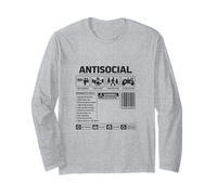 Antisocial Personality Traits Funny Introvert Sarcasm Long Sleeve T-Shirt