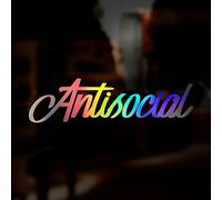 Antisocial Sticker Holographic Chrome Oil Slick Vinyl Decal 200mm