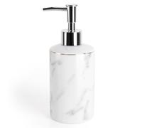 ANTIS'S HOME Ceramic Soap Dispenser for Bathroom & Kitchen - 370ml Marble Liquid Soap Pump Bottle with Golden Line | Refillable Hand Soap, Lotion, Shampoo & Washing Up Liquid Dispenser