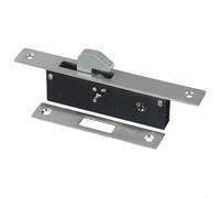 Antitheft Finish Aluminum Sliding Door Lock Having Crossed Keys Stile Bolt Hook Dead Alloy for Van Gate Shed Window and Furniture Hardware Security Applications in Black or Silver Narrow