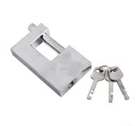 AntiTheft Padlock with Waterproof Zinc Alloy Body and D Shaped Shackle, Includes 3 Keys for Use with Caravans, Storage Units, Chains, and Garages (100mm)