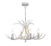 Antler Chandelier 4 Lamp Rustic Antler Lamp Fixture Ceiling Retro Dining Room Bedroom Hallway Entrance - White Comfortable Anniversary