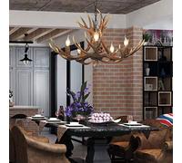 Antler Chandelier 5 Light,Deer Resin Antler Chandelier Rustic Vintage Style Pendant Light for Living Room,Dining Room,Bedroom Balcony Bar and Cafe