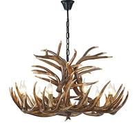 Antler Chandelier 9 Light, American Country Style Deer Antler Chandelier Lighting, Antler Ceiling Pendant Light Compatible with Bedroom, Living Room, Dining Room ,Crystal