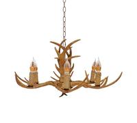 Antler Chandelier, Large Vintage-Style Antler-Shaped Light Fixture with 6 Lamp Holders, Ceiling-Mounted Light, Suitable for Dining Rooms, Bedrooms, Living Rooms, Farmhouses, Cafes, Restaurants