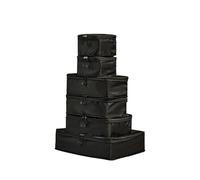 ANTLER - Compression Packing Cubes, Set of 6 Essential Packing Cubes for Suitcases and Backpacks - Holiday, Travel & Accessories Organiser, Easy Clothes and Shoe Storage - Black