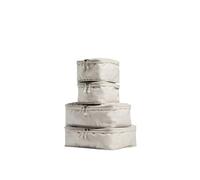 ANTLER - Compression Packing Cubes, Set of 4 Essential Packing Cubes for Suitcases and Backpacks - Holiday, Travel & Accessories Organiser, Easy Clothes and Shoe Storage - Taupe