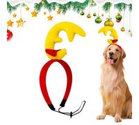 Antler Headband: Winter Dog with Bone Detail, Adjustable Elastic Strap, Christmas Accessory for Puppies and Medium Breeds, Cute Christmas for Photoshoots, Gatherings