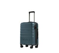 ANTLER - Logo Hard Shell Cabin Suitcase, 55x40x20cm 38L, Lightweight & Small, 4 Spinner Wheels - Adjustable Handle, Carry On, TSA Lock - Blue Grey