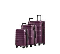 ANTLER - Logo Hard Shell Suitcase Set - Cabin, Medium & Large, Durable & Lightweight, 4 Spinner Wheels - Adjustable Handle, TSA Lock, Dark Heather