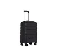 ANTLER - Logo Luggage - Cabin Suitcase - Carry On Suitcase for Travel & Holidays - 55 x 40 x 20 cm - Black - Small Suitcase with 4 Spinner Wheels & Expander Zip - TSA Approved Locks