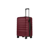 Antler Logo Medium Suitcase, Hard Shell, Rich Red, 67.5x47.6x30cm, 79-92L | Lightweight 4.16kg check-in luggage featuring expandable zipper, 360 degree double spinner wheels, and secure TSA lock
