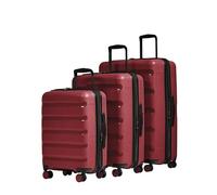 ANTLER - Logo Stripe Hard Shell Suitcase Set - Expandable Cabin, Medium & Large Luggage, Durable & Lightweight, 4 Spinner Wheels - Adjustable Handle, TSA Lock - Soft Red
